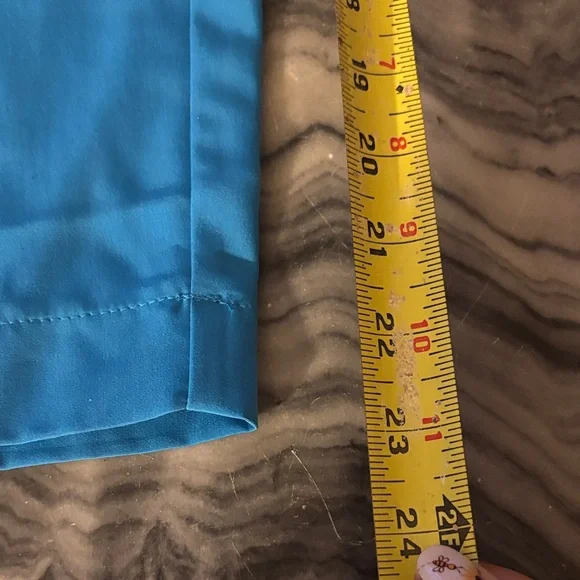 Susan Graver Teal silky waste tie pants - Picture 4 of 7